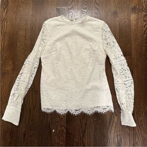 Rachel Parcell Lace Scalloped Blouse Sz Medium excellent condition. Cream lace.
